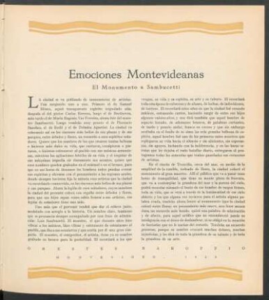 Emociones Montevideanas : El Monumento a Sambucetti