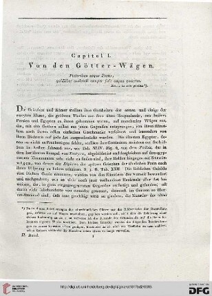 Capitel I: Von den Götter-Wägen