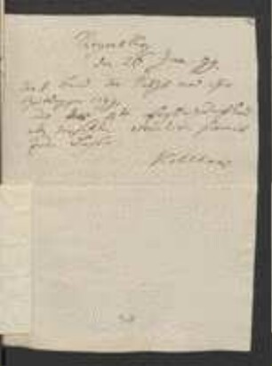 Brief von Johann Jacob Kohlhaas