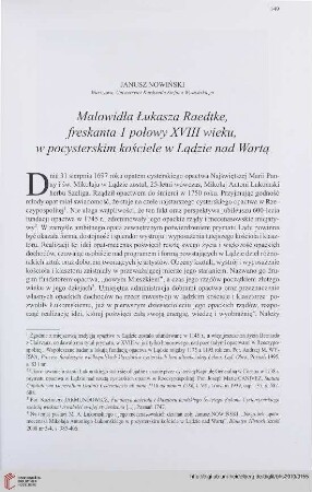 72: Malowidła Łukasza Raedtke, freskanta 1 połowy XVIII wieku, w pocysterskim kościele w Lądzie nad Wartą
