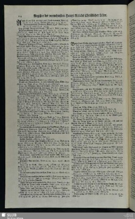 Register der vornehmsten Haupt-Artickel Christlicher Lehre