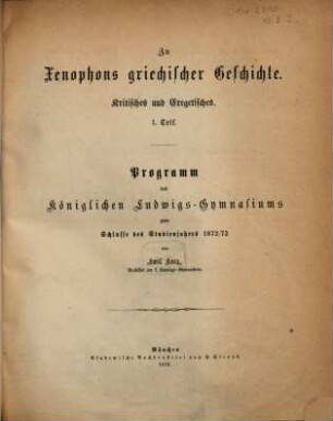 Jahresbericht .... 1872/73