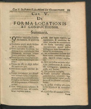 Cap. V. De Forma Locationis Et Conductionis.