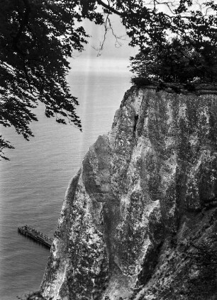 Kreidefelsen : Blick auf einen Kreidefelsen auf der Insel Rügen. Im Hintergrund die Ostsee.