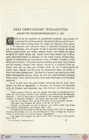 Zwei griechische Terrakotten (1907)