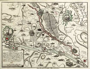 WHK 31 Krieg mit Frankreich 1792-1805: Plan vom Unterelsass mit allen Festungen, Flüssen und Dörfern von Lauterburg bis Weißenburg, 1793