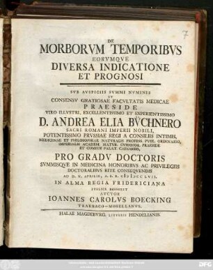 De Morborvm Temporibvs Eorvmqve Diversa Indicatione Et Prognosi