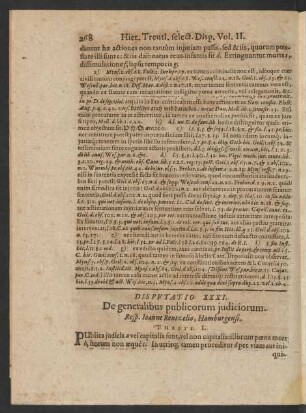 Disputatio XXXI. De generalibus publicorum iudiciorum