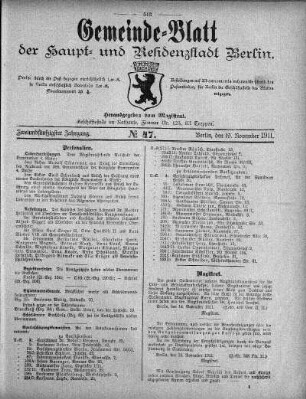 1911,47: No. 47, 19. November 1911