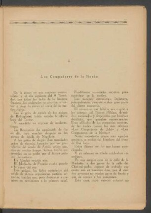II - Los Compañeros de la Noche