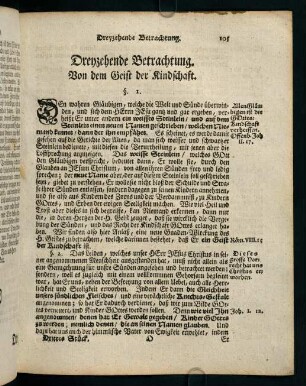 105-133, Dreyzehende Betrachtung. Von dem Geist der Kindschaft. - Fünfzehende Betrachtung. Von der Erleuchtung.