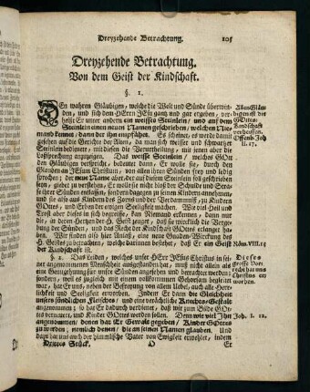 105-133, Dreyzehende Betrachtung. Von dem Geist der Kindschaft. - Fünfzehende Betrachtung. Von der Erleuchtung.