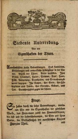 Katechismus der Natur, 2