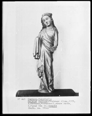 Grabower Altar — Mittelteil: Der gekreuzigte Christus mit Maria und Johannes zu beiden Seiten des Kreuzes; links und rechts Heilige und Propheten — Heilige Agathe