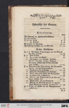 Uebersicht des Ganzen