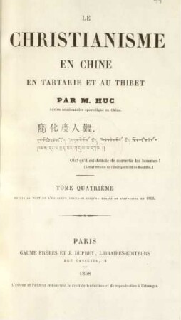 Tome 4: Depuis la mort de l'empereur Khang-Hi jusqu'au traité de Tien-Tsing en 1858