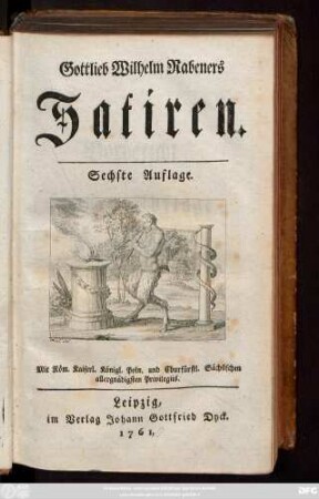 Theil 1: Gottlieb Wilhelm Rabeners Satiren