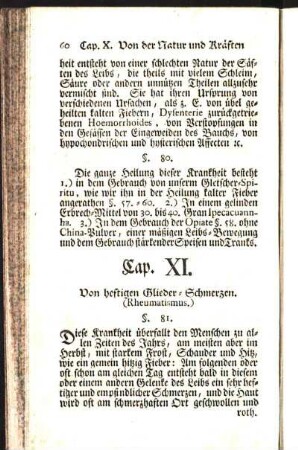 Cap. XI. Von heftigen Glieder-Schmerzen. (Rheumatismus.)