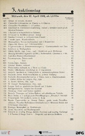 3. Auktionstag – Mittwoch, den 27. April 1932 (Nr. 601-900)