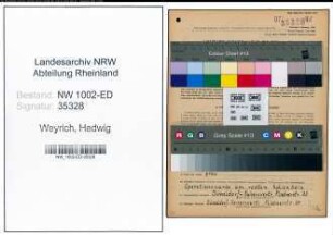 Entnazifizierung Hedwig Weyrich, geb. 13.11.1911 (Lehrerin)