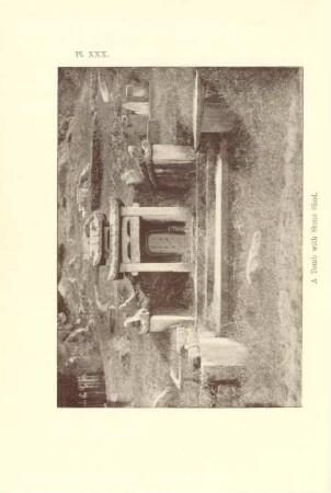 A tomb with stone shed