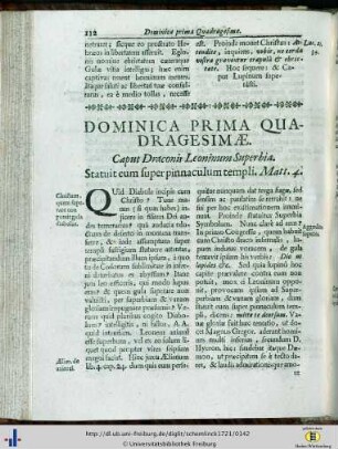 Dominica prima Quadragesimae.