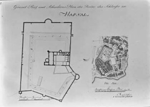 Paulucci-Album-Estland — Grund-Riss und Situations-Plan der Ruine des Schlosses zu HAPSAL, Folio Seite 8