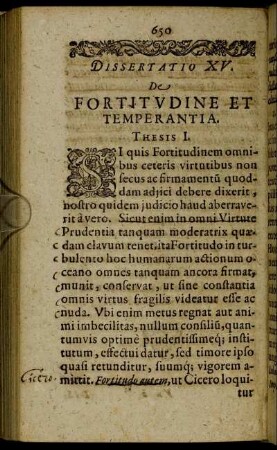 Dissertatio XV. De Fortitudine Et Temperantia.