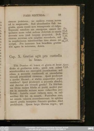 Cap. X. Gratias agit pro custodia in bono.
