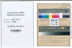 Entnazifizierung Hermann Wuelfing , geb. 19.08.1898 (Betriebsfuehrer)