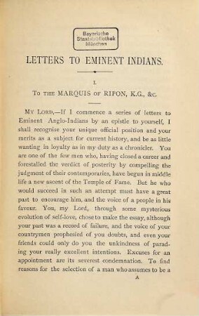 Letters to eminent Indians : 