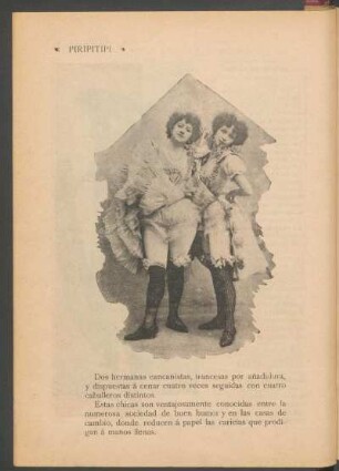 [Dos hermanas cancanistas - [Fotografía]
