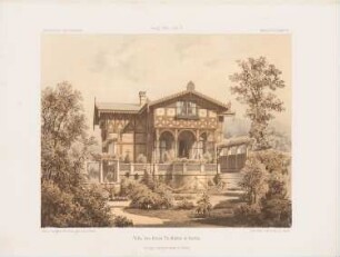 Villa des Herrn Theodor Müller, Berlin: Perspektivische Ansicht (aus: Architektonisches Skizzenbuch, H. 77/6, 1865)