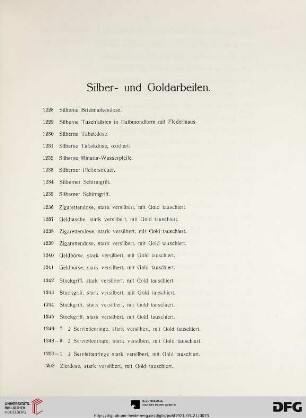 Silber- und Goldarbeiten (Nr. 1228-1284)
