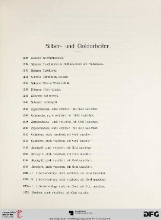 Silber- und Goldarbeiten (Nr. 1228-1284)