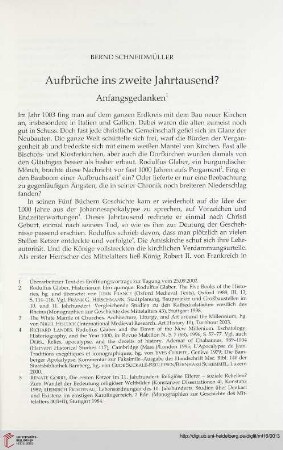 Aufbrüche ins zweite Jahrtausend? Anfangsgedanken