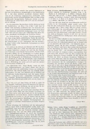 278-280 [Rezension] Kaliner, Walter, Julius Pflugs Verhältnis zur "Christlichen Lehre" des Johann von Maltitz