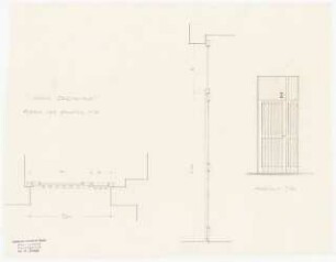 Mietshaus Schönwalder Allee (Haus Bernhardt), Berlin-Spandau Wiederaufbau: Schema der Haustür 1:10, Ansicht 1:20