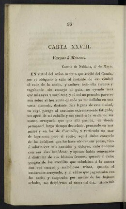 Carta XXVIII. Vargas á Meneses.