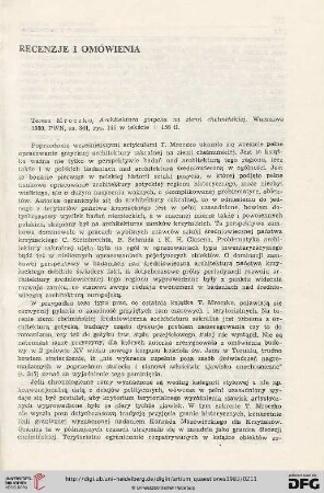 2: Teresa Mroczko, Architektura gotycka na ziemi chełmińskiej : [Rezension]