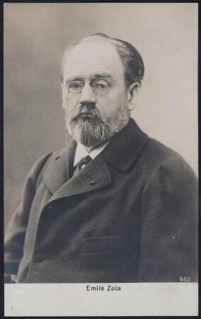 Porträt Emile Zola. Fotografie (Weltpostkarte), um 1900