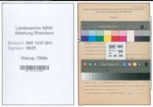 Entnazifizierung Ottilie Wacup , geb. 26.01.1900 ()
