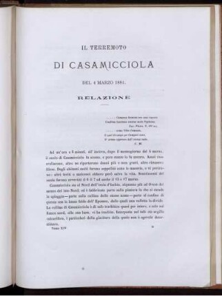 Il Terremoto di Casamicciola del 4 Marzo 1881. Relazione
