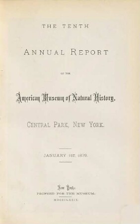 Annual report : for the year .... 10. 1879