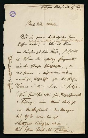 Brief vom 23. März 1869