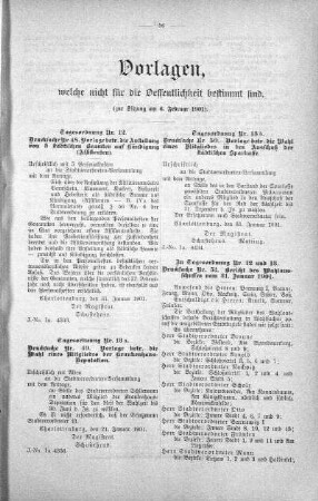 Vorlagen welche nicht für die Oeffentlichkeit bestimmt sind., 06. Februar 1901