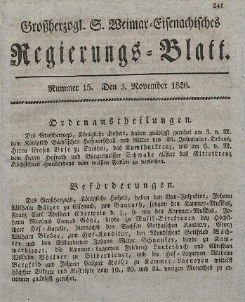 Nr. 15 : 3. November 1826
