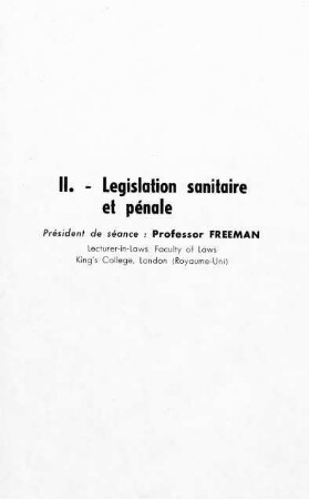 361-424, II. Legislation sanitaire et pénale