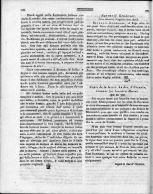 Copie de la lettre du duc d'Otrante, trouvée sur Joachim Murat / [signé le duc d'Otrante]