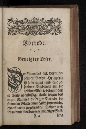 Vorrede. Geneigter Leser.